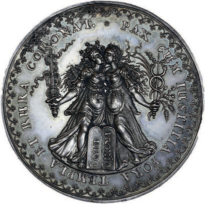  1648 - Saint-Empire Paix de Münster. Argent. 59 mm. 50,39 g (J. Hohw de Dantzig)....