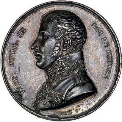 null 1814
Le Roi de Prusse visite la Monnaie des médailles.
Argent. 41 mm.
Br. 1...