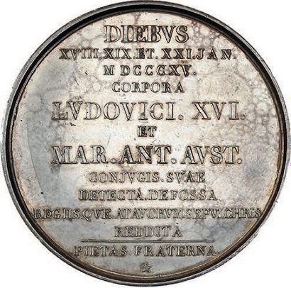 null 1815 (18-21 janvier)
Exhumation des restes de Louis XVI et de Marie-Antoinette.
Argent....
