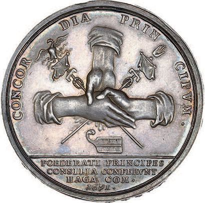 null 1691 - Pays-bas
Confédération des Princes contre la France. La Haye.
Argent....