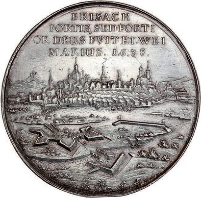 null 1638 - Saint-Empire
Prise de Brisach par Bernard de Saxe.
Argent. 53 mm. 50,68...