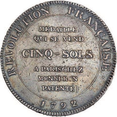 null 
1792



Monneron à l'Hercule.



Bronze Argenté. 39,5 mm. Tranche en creux.



V.G....