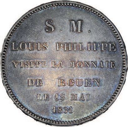 null 1831 (18 mars)
Module de 5 francs. Visite de la Monnaie de Rouen. Argent.
Gadd....