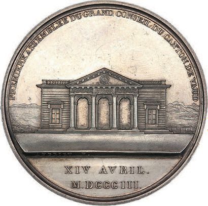 null 1803
Grand conseil du Canton de Vaud.
Argent. 46 mm.
Br. 265.