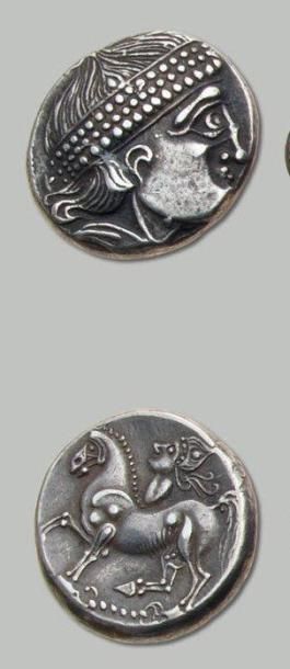 null CELTES du DANUBE (IIe siècle av. J.-C.) Tétradrachme en argent du type de kroisbacher....