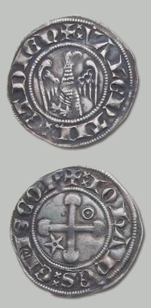 null ÉVÊCHÉ de VALENCE et DIE Jean II de Genève (1283-1297). Gros d'argent à l'aigle...