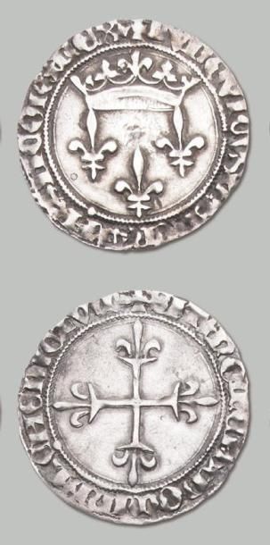 null LOUIS XI (1461-1483) Gros de Roi: 2 exemplaires, blanc aux coronelles, Louis,...