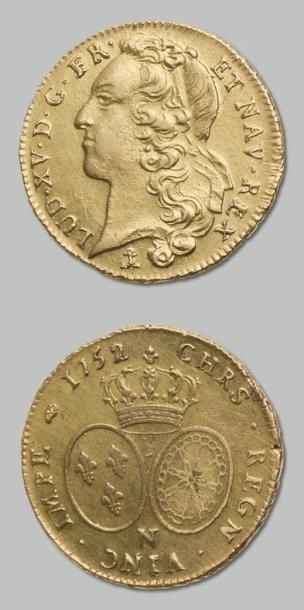 null Double-louis d'or au bandeau. 1752, Montpellier (4760 ex). D. 1642. TTB à s...