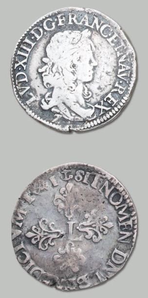 null Demi-franc, 15e type. 1641, Grenoble. D. 1329A, Dr 37 Très rare. TB.
