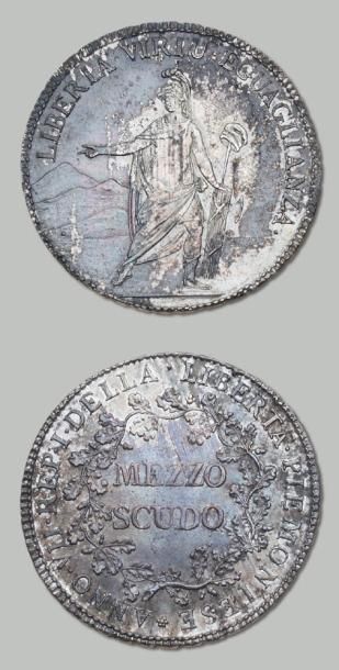 null RÉPUBLIQUE PIÉMONTAISE (1798-1799) Mezzo Scudo. An VII (1799). Turin. LMN 892....