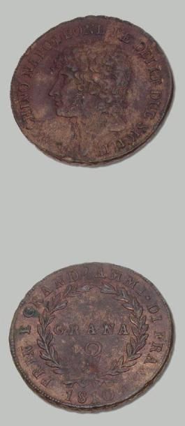 null 2 Lire, 1813. Lire, 1813. Demi-lire, 1813. 2 Grana, 1810 (1re période). LMN...