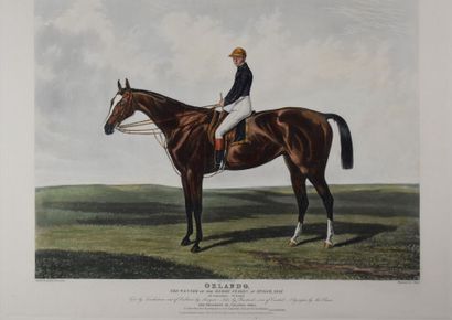 null D'après HERRING & REEVE - 

Chevaux et jockeys : Cadland Epsom 1828 - Orlando...