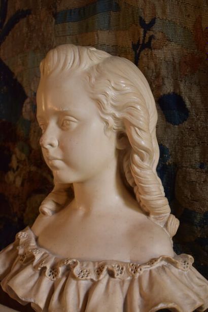 null Joseph MEZZARA (1820 - 1901) -

Bust of a young girl in a smocked dress in plaster....