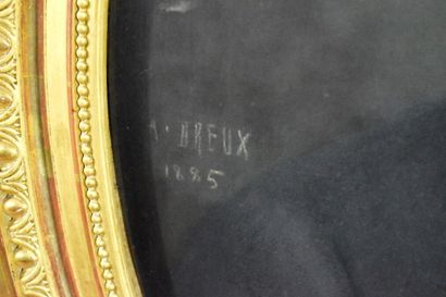 null A. DREUX (XIXème s.) -

Portrait de Thibault marquis de Broc 

Pastel ovale...