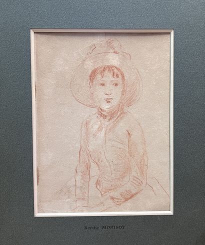  After Berthe Morisot Portrait of a young girl with a hat Gazette Drouot
