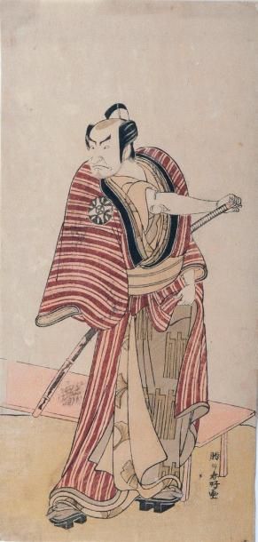Katsukawa Shunkô (1743-1812) Hosoban tate-e, représentant l'acteur Nakamura Nakazô...