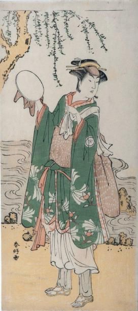 Katsukawa Shunkô (1743-1812) Hosoban tate-e représentant l'acteur Iwai Hanshiro IV...