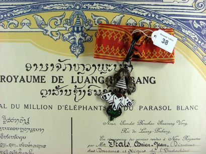 Laos Ordre du Million d'Éléphants et du Parasol Blanc, fondé en 1909, bijou de commandeur...