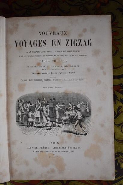 null GRANDVILLE. Un autre monde. Paris, Fournier 1844, in-4, demi-rel. chag. rouge....