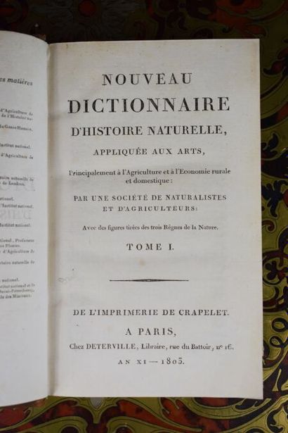 null CHAPTAL & PARMENTIER. Nouveau dictionnaire d'histoire naturelle appliquée aux...