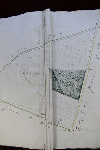 null ATLAS des plans parcellaires de la commune de Parigné le Polin levé en 1810...