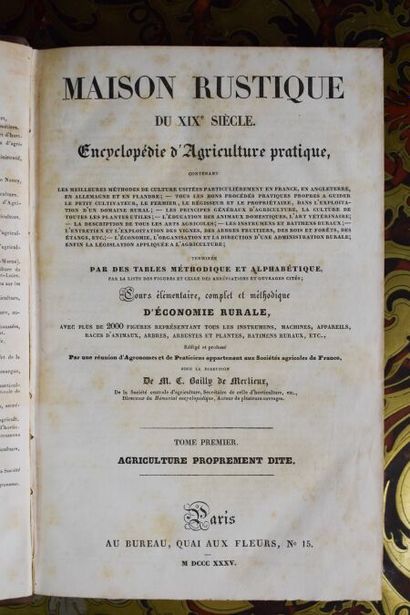 null BAILLY DE MERLIEU. Maison rustique du XIXe siècle. Encyclopédie d'agriculture...