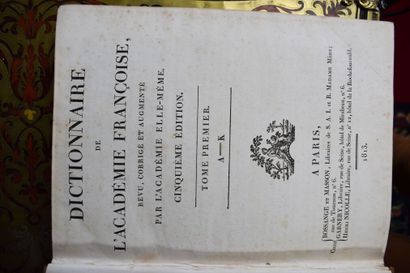 null LOT - DICTIONNAIRE de l'académie françoise. Paris, Bossange, 1813, 2 vol. in-4,...
