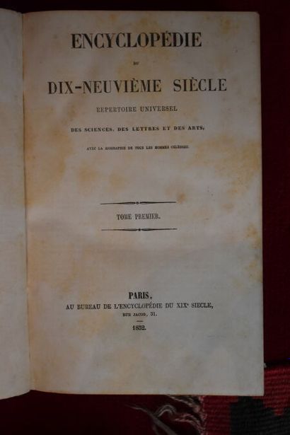 null ENCYCLOPEDIE du dix-neuvième siècle. Répertoire universel des sciences, des...