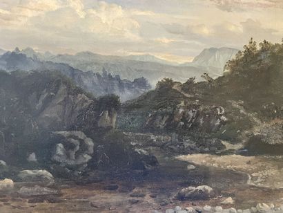 null ** LANON (École du XIXème siècle)

Rivière en montagne

Huile sur toile signée...