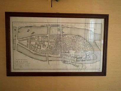 null Engraving: Detailed plan of the city, black proof by Bourgeois le jeune.