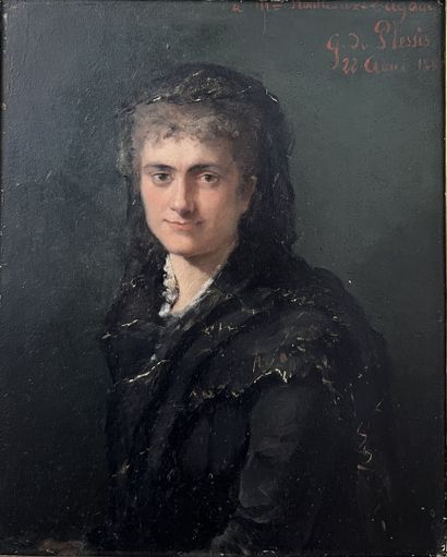 null Georges DU PLESSIS (1852-?) 

"Portrait de Madame ROULLEAUX-DUGAGE"

Huile sur...