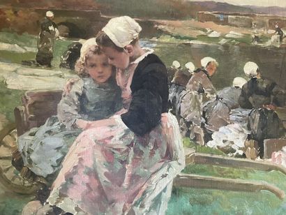 null ** Marie-Aimée LUCAS - ROBIQUET (1858-1959)

Les lavandières

Huile sur toile,...
