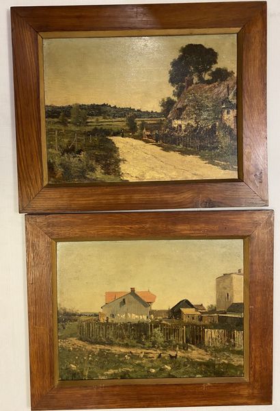 null Victor FALIES (1849-1901)

"Vues de Normandie"

Deux huiles sur panneaux, signés...