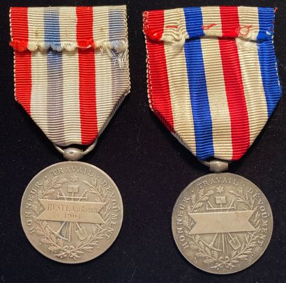 null Médaille d'honneur des Travaux publics, 1897, lot de deux médailles du premier...