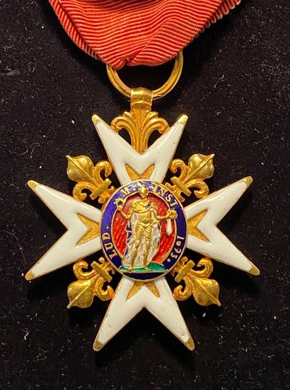 null Ordre de Saint-Louis - Restauration, croix de chevalier en or et émail, les...