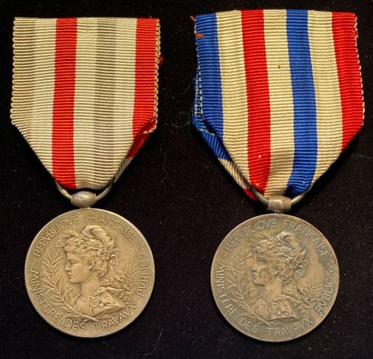 null Médaille d'honneur des Travaux publics, 1897, lot de deux médailles du premier...