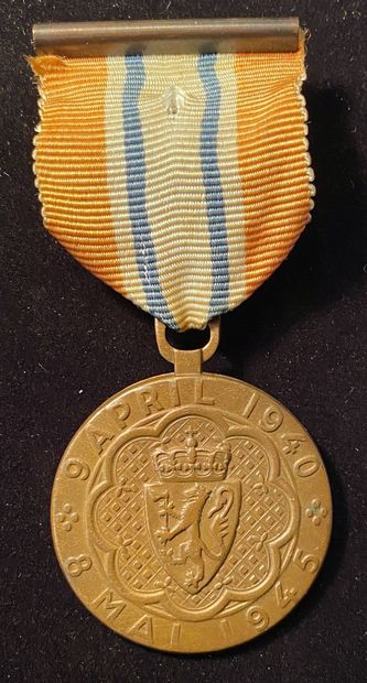 null Norvège - Médaille de la Participation 1940-1945 dite « de Narvik » en bronze...