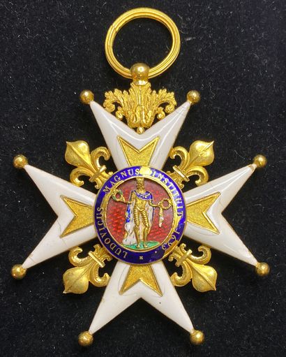 null Ordre de Saint-Louis - Restauration, bijou de grand-croix en or partiellement...