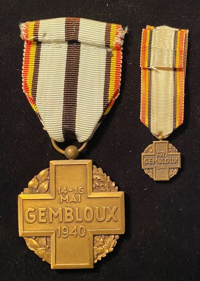 null Médaille commémorative du combat de Gembloux, 14-16 mai 1940, en bronze patiné,...