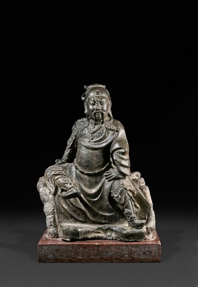 null CHINA - Ming Dynasty (1368-1644)

Important statue of Guandi seated in brown...