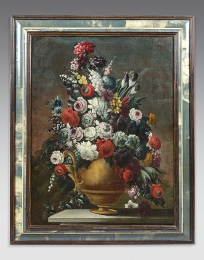 null École italienne du XVIIIe siècle

Vases de fleurs

Deux huiles sur toile.

(Rentoilées).

100...