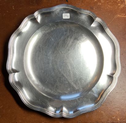 null Lot in silver plated metal including: covered vegetable dish, round dish and...