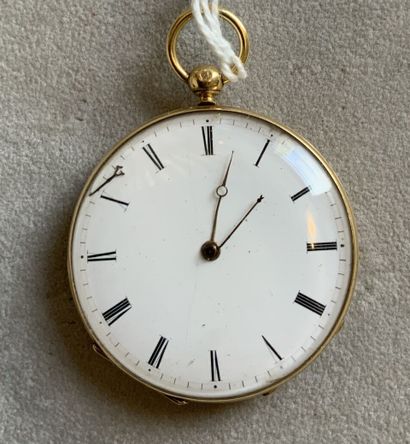 Pocket watch with key to winding by the bottom...