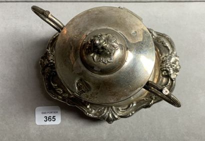null Mounting of mustard pot on adherent tray in silver openwork 950 thousandths...