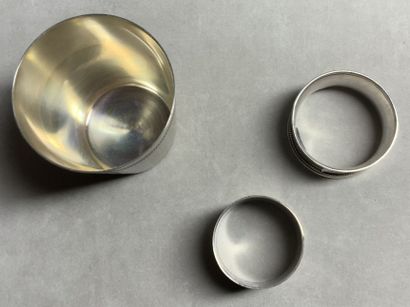 null Timbale and ring of napkin out of silver 950 thousandths, the plain timbale...