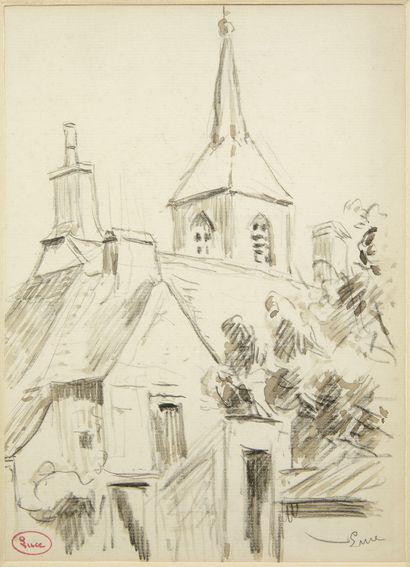 null Maximilien LUCE (1858 - 1941)
Bessy-sur-Cure, le clocher de l'église
L'église...