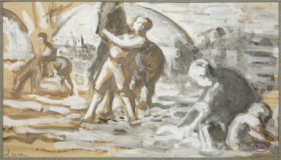 null Maximilien LUCE (1858 - 1941)
Paris, washerwoman and horses drinking in the...