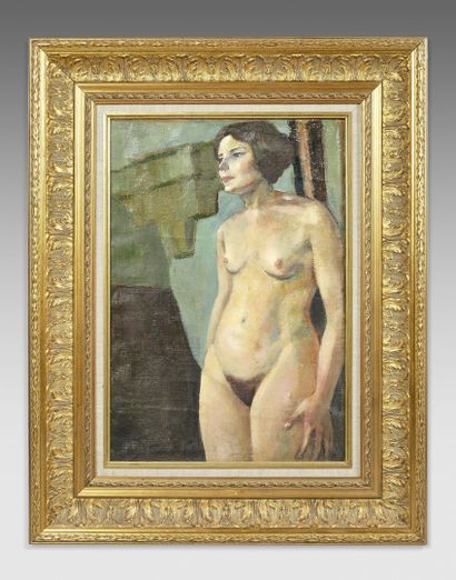 null Jean PUY (1876-1960)
Modèle nu dans l'atelier (probablement la femme de l'artiste)
Huile...