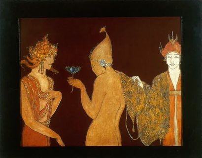 Eileen GRAY (1879-1976) & Seizo SOUGAWARA (laqueur), La forêt enchantée dit aussi Le magicien de la nuit
