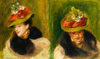 Pierre-Auguste RENOIR (1841-1919), Portrait de Jeanne Baudot de trois-quarts et de face